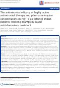 Cover page: The antiretroviral efficacy of highly active antiretroviral therapy and plasma nevirapine concentrations in HIV-TB co-infected Indian patients receiving rifampicin based antituberculosis treatment