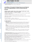 Cover page: Joint effects of prenatal air pollutant exposure and maternal folic acid supplementation on risk of autism spectrum disorder