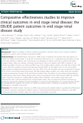 Cover page: Comparative effectiveness studies to improve clinical outcomes in end stage renal disease: the DEcIDE patient outcomes in end stage renal disease study