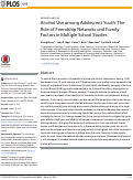 Cover page: Alcohol Use among Adolescent Youth: The Role of Friendship Networks and Family Factors in Multiple School Studies