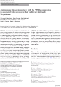 Cover page: Autoimmune disease in mothers with the FMR1 premutation is associated with seizures in their children with fragile X syndrome