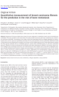 Cover page: Quantitative measurement of breast carcinoma fibrosis for the prediction in the risk of bone metastasis.