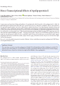 Cover page: Direct Transcriptional Effects of Apolipoprotein E