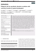 Cover page: Polygenic risk for psychiatric disorders correlates with executive function in typical development.