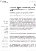 Cover page: Exploring the Archaeome: Detection of Archaeal Signatures in the Human Body.