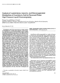 Cover page: Analysis of Leukotrienes, Lipoxins, and Monooxygenated Metabolites of Arachidonic Acid by Reversed-Phase High-Pressure Liquid Chromatography