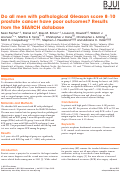 Cover page: Do all men with pathological Gleason score 8–10 prostate cancer have poor outcomes? Results from the SEARCH database