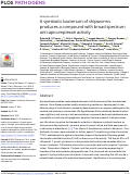 Cover page: A symbiotic bacterium of shipworms produces a compound with broad spectrum anti-apicomplexan activity.