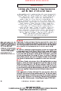 Cover page: Calcium Plus Vitamin D Supplementation and the Risk of Colorectal Cancer