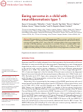 Cover page: Ewing sarcoma in a child with neurofibromatosis type 1