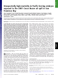 Cover page: Unexpectedly high mortality in Pacific herring embryos exposed to the 2007 Cosco Busan oil spill in San Francisco Bay