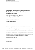 Cover page: Establishing Infrastructure Requirements for Bus Rapid Transportation Operations in Dedicated Bus Lanes