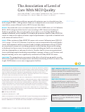 Cover page: The Association of Level of Care With NICU Quality