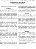 Cover page: Language Production Deficits as a Function of the Level of Diagnosis for ADHD