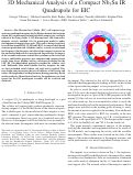 Cover page: 3D Mechanical Analysis of a Compact ${\text{Nb}}_{\text{3}}{\text{Sn}}$ IR Quadrupole for EIC