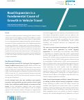 Cover page of Road Expansion is a Fundamental Cause of Growth in Vehicle Travel