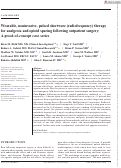 Cover page: Wearable, noninvasive, pulsed shortwave (radiofrequency) therapy for analgesia and opioid sparing following outpatient surgery: A proof-of-concept case series.