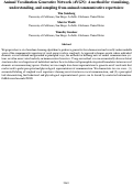 Cover page: Animal Vocalization Generative Network (AVGN): A method for visualizing,understanding, and sampling from animal communicative repertoires