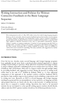 Cover page: Writing Instruction and Policies for Written Corrective Feedback in the Basic Language Sequence