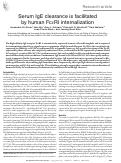 Cover page: Serum IgE clearance is facilitated by human FcεRI internalization