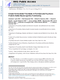 Cover page: Greater extracellular free-water in first-episode psychosis predicts better neurocognitive functioning