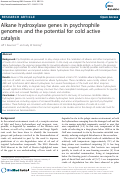 Cover page: Alkane hydroxylase genes in psychrophile genomes and the potential for cold active catalysis