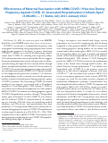 Cover page: Effectiveness of Maternal Vaccination with mRNA COVID-19 Vaccine During Pregnancy Against COVID-19-Associated Hospitalization in Infants Aged &lt;6 Months - 17 States, July 2021-January 2022.