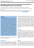 Cover page: The impact of the coronavirus disease 2019 pandemic on dermatologist burnout: a survey study