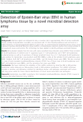 Cover page: Detection of Epstein-Barr virus (EBV) in human lymphoma tissue by a novel microbial detection array