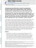 Cover page: Emerging Research Directions in Adult&nbsp;Congenital Heart Disease A Report From an NHLBI/ACHA Working Group