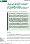 Cover page: Priming is key to effective incorporation of image-guided thermal ablation into immunotherapy protocols