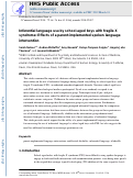 Cover page: Inferential language use by school-aged boys with fragile X syndrome: Effects of a parent-implemented spoken language intervention.