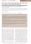 Cover page: Performance of the Winning Algorithms of the RSNA 2022 Cervical Spine Fracture Detection Challenge.