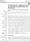 Cover page: A Clade-Specific Arabidopsis Gene Connects Primary Metabolism and Senescence