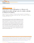 Cover page: Anomalous metal segregation in lithium-rich material provides design rules for stable cathode in lithium-ion battery