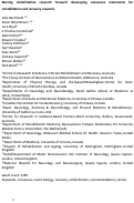 Cover page: Moving rehabilitation research forward: Developing consensus statements for rehabilitation and recovery research