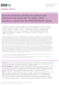 Cover page: Immune checkpoint inhibitors for patients with advanced lung cancer and oncogenic driver alterations: results from the IMMUNOTARGET registry