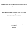 Cover page: Exploring the Impact of Online Social Platforms on Social Connectedness Among UC Berkeley Undergraduates