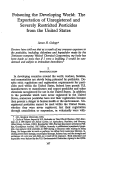 Cover page: Poisoning the Developing World: The Exportation of Unregistered and Severely Restricted Pesticides from the United States