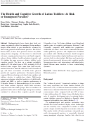 Cover page: The Health and Cognitive Growth of Latino Toddlers: At Risk or Immigrant Paradox?