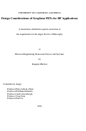 Cover page: Design Considerations of Graphene FETs for RF Applications