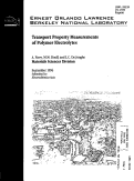 Cover page: Transport Property Measurements of Polymer Electrolytes