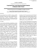 Cover page: Complicated Pain Control Requiring Palliative Sedation in Metastatic Gastric Cancer