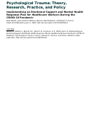 Cover page: Implementing an emotional support and mental health response plan for healthcare workers during the COVID-19 pandemic.