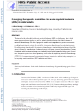 Cover page: Emerging therapeutic modalities for acute myeloid leukemia (AML) in older adults