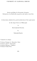 Cover page: Inverse modeling of soil moisture dynamics: Estimation of soil hydraulic properties and surface water flux