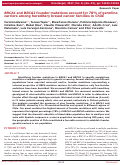 Cover page: <i>BRCA1</i> and <i>BRCA2</i> founder mutations account for 78% of germline carriers among hereditary breast cancer families in Chile.