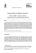 Cover page: Social positions in influence networks