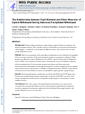 Cover page: The relationship between pupil diameter and other measures of opioid withdrawal during naloxone precipitated withdrawal