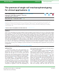 Cover page: The promise of single-cell mechanophenotyping for clinical applications.